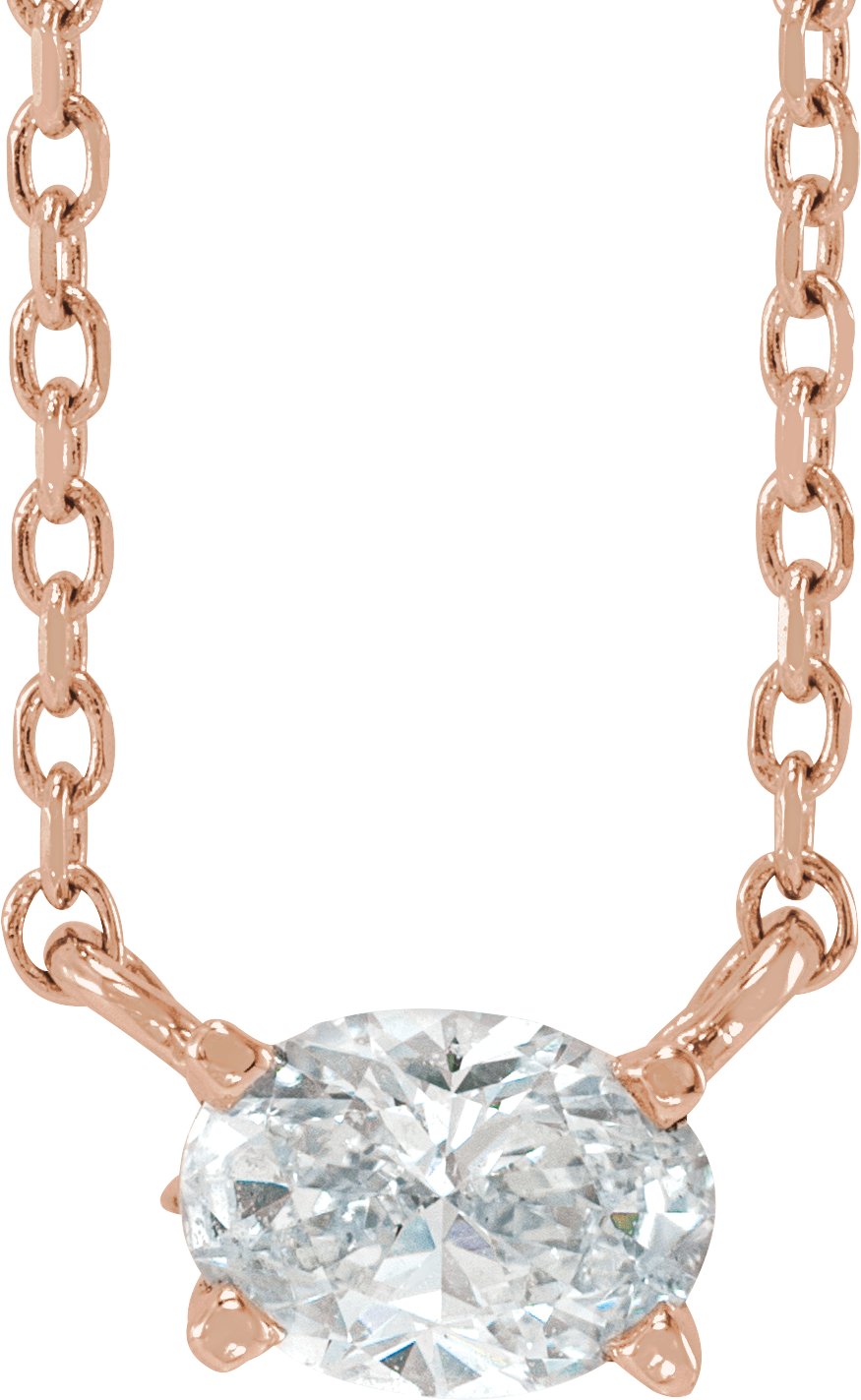 1/2 Ctw Oval Lab-Grown Diamond Solitaire Necklace