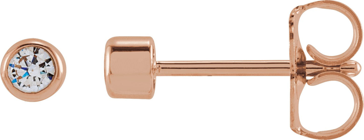 1/6 Ctw Lab-Grown Diamond Bezel-Set Earrings - Rose Gold - Lab Grown Diamond