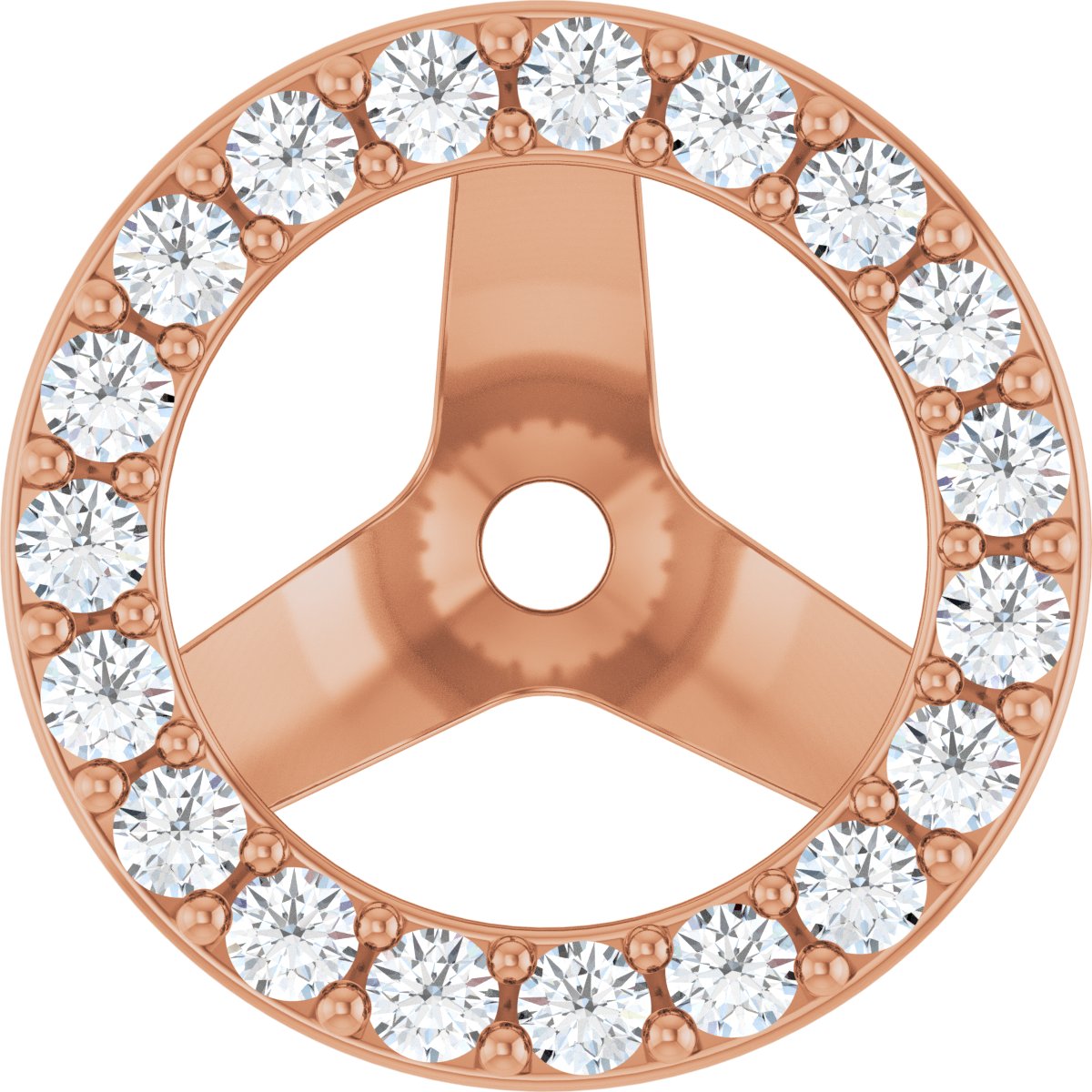 1/4 Ctw Lab-Grown Diamond Halo-Style Earring Jackets