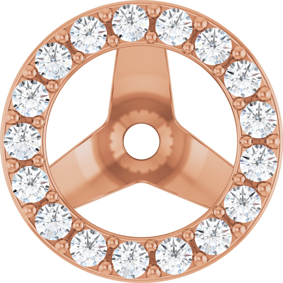 1/4 Ctw Lab-Grown Diamond Halo-Style Earring Jackets