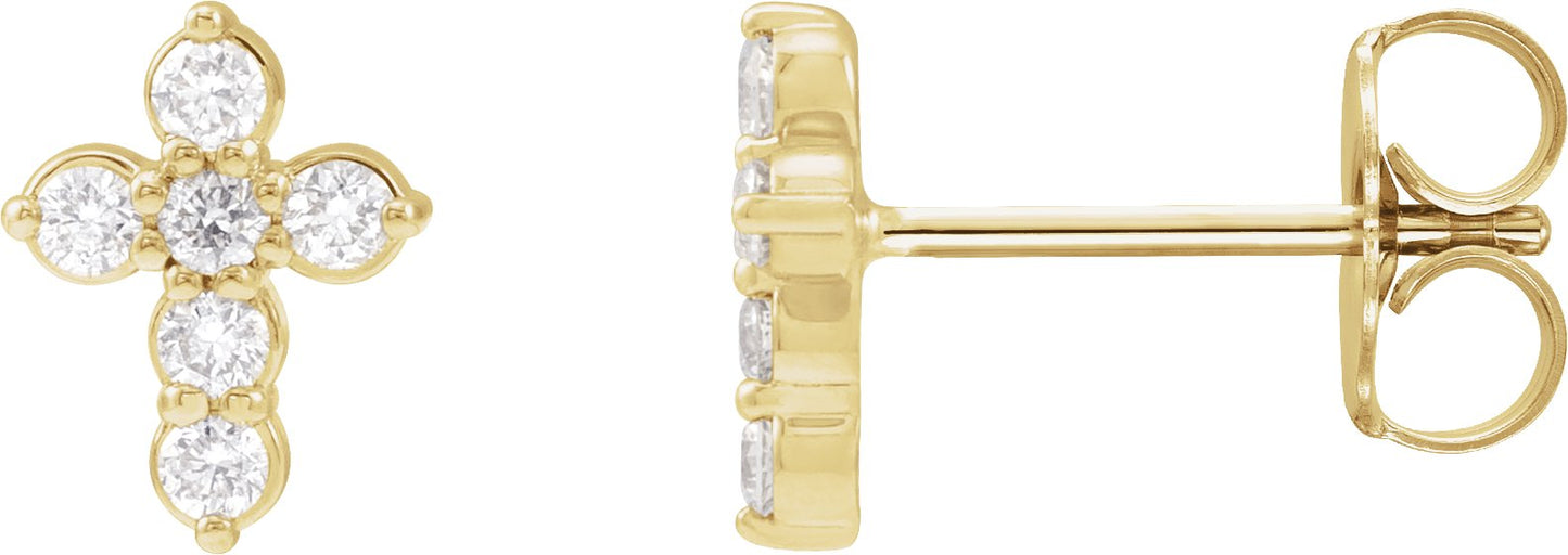 1/6 Ctw Lab Grown Diamond Cross Earrings - Lab Grown Diamond