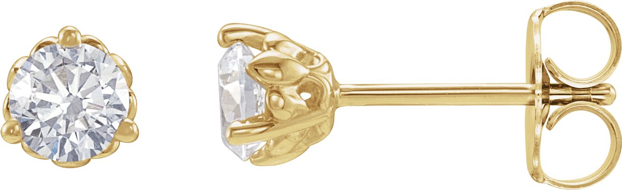 1/2 Ctw Lab-Grown Diamond 3-Prong Fleur-De-Lis Earrings