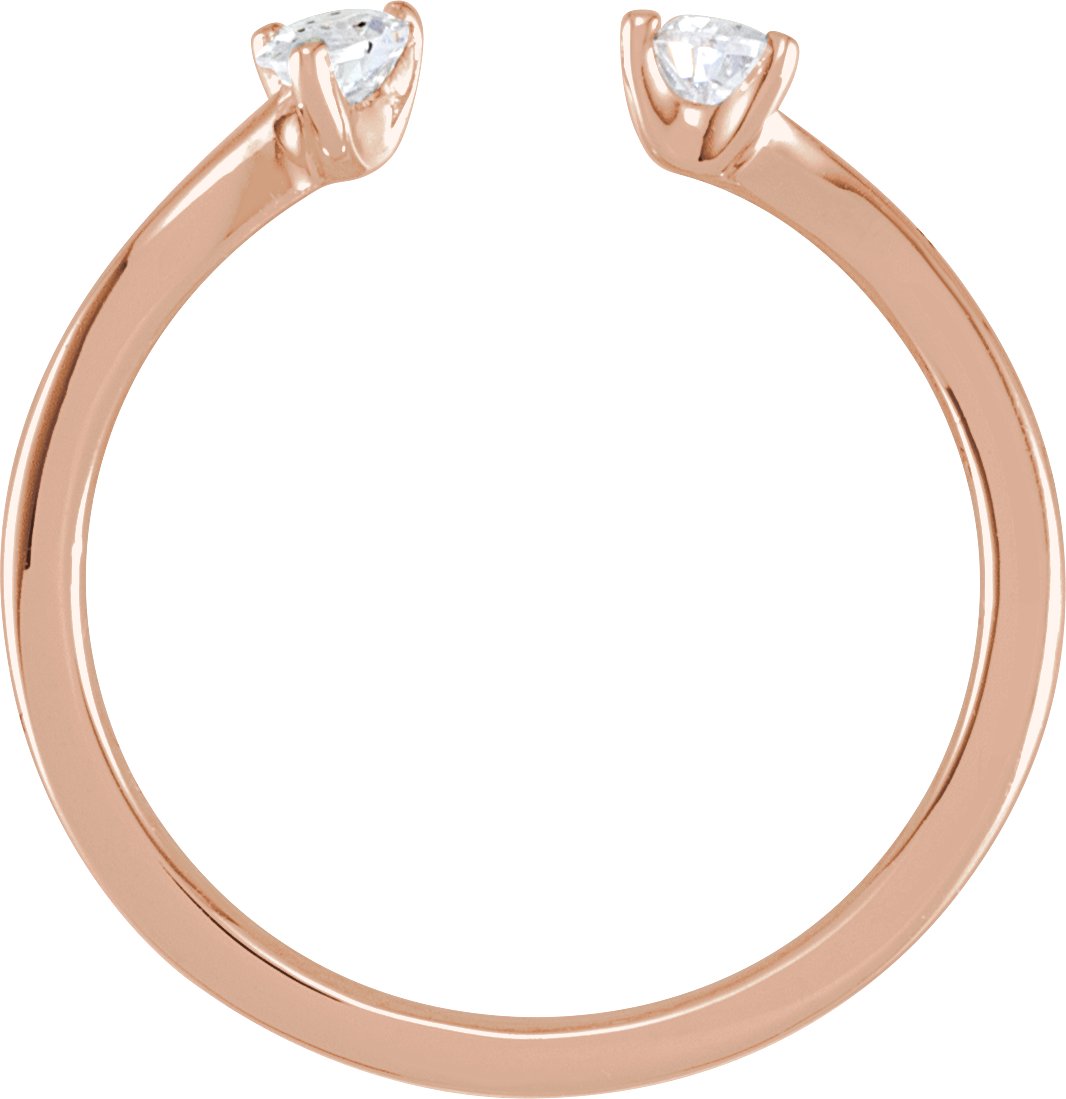 1/5 Ctw Lab-Grown Diamond Two-Stone Ring - Rose Gold