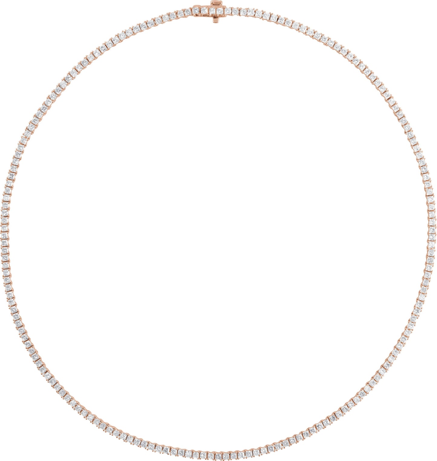 7 1/4 Ctw Square Lab-Grown Diamond Line Necklace