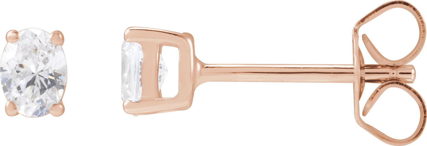 1/3 Ctw Lab-Grown Diamond Stud Earrings - Rose Gold - Lab Grown Diamond