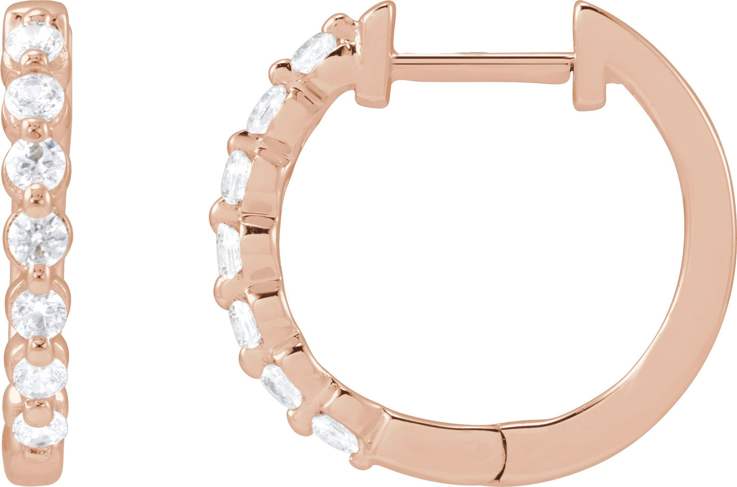 1/3 Ctw Lab-Grown Diamond Hoop Earrings - Rose Gold - Lab Grown Diamond