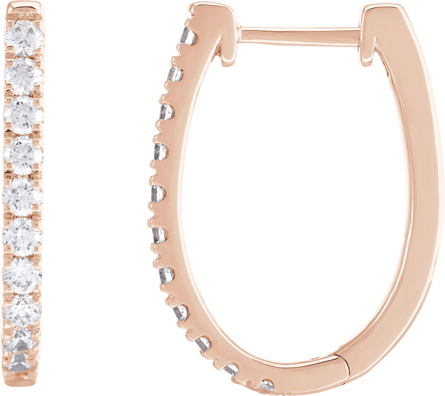3/4 Ctw Lab-Grown Diamond Hoop Earrings