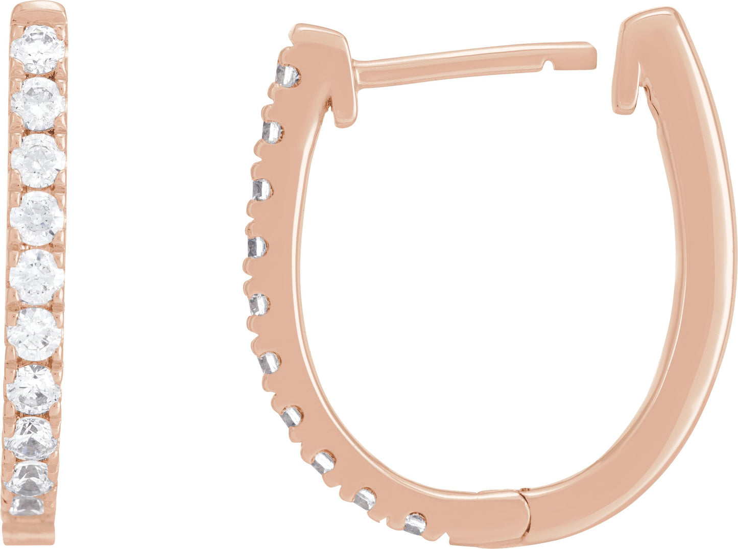 1/2 Ctw Lab-Grown Diamond Hoop Earrings