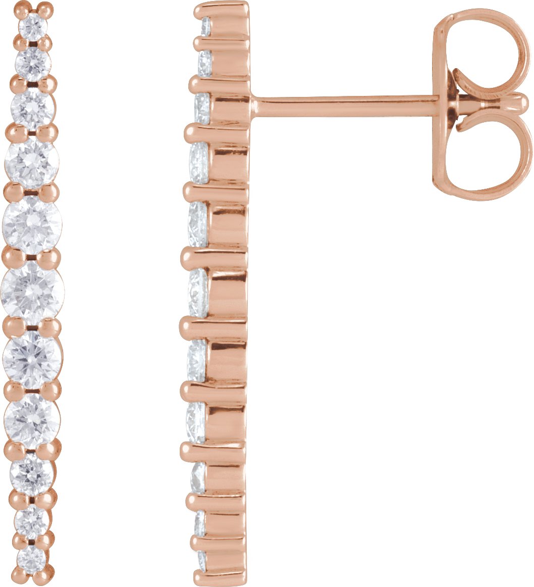 3/8 Ctw Lab-Grown Diamond Graduated Drop Earrings - Rose Gold - Lab Grown Diamond