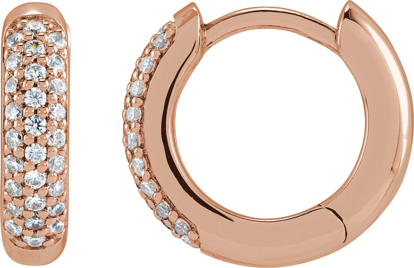 1/4 Ctw Lab-Grown Diamond Hinged Hoop Earrings - Rose Gold - Lab Grown Diamond