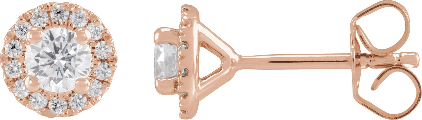 1/2 Ctw Lab-Grown Diamond Stud Earrings - Rose Gold - Lab Grown Diamond
