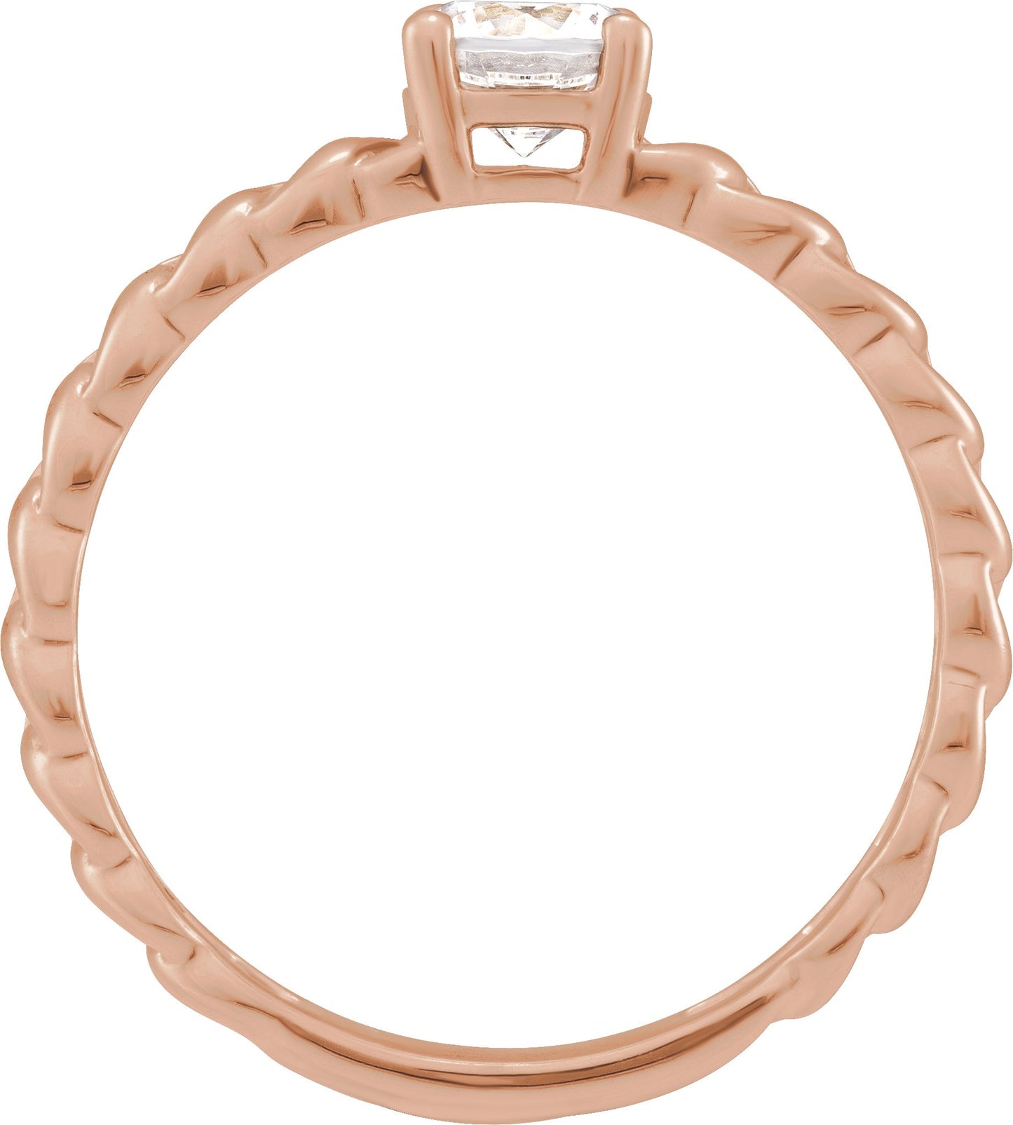 1/2 Ct Lab-Grown Diamond Solitaire Ring - Rose Gold