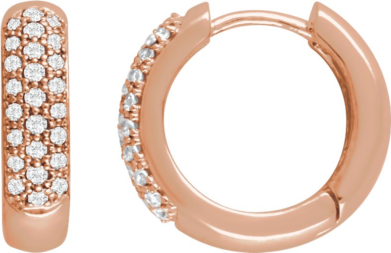 1/3 Ctw Lab-Grown Diamond Hoop Earrings - Rose Gold - Lab Grown Diamond