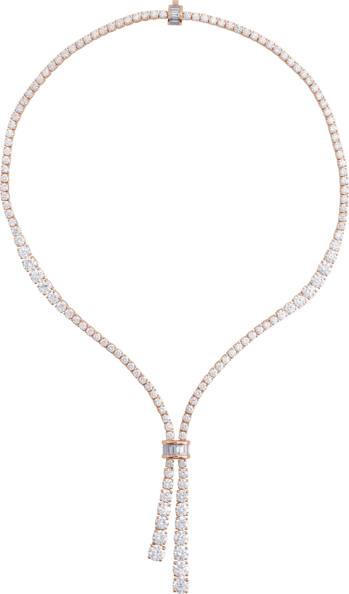 26 1/5 Ctw Lab-Grown Diamond Line Necklace - Rose Gold - Lab Grown Diamond