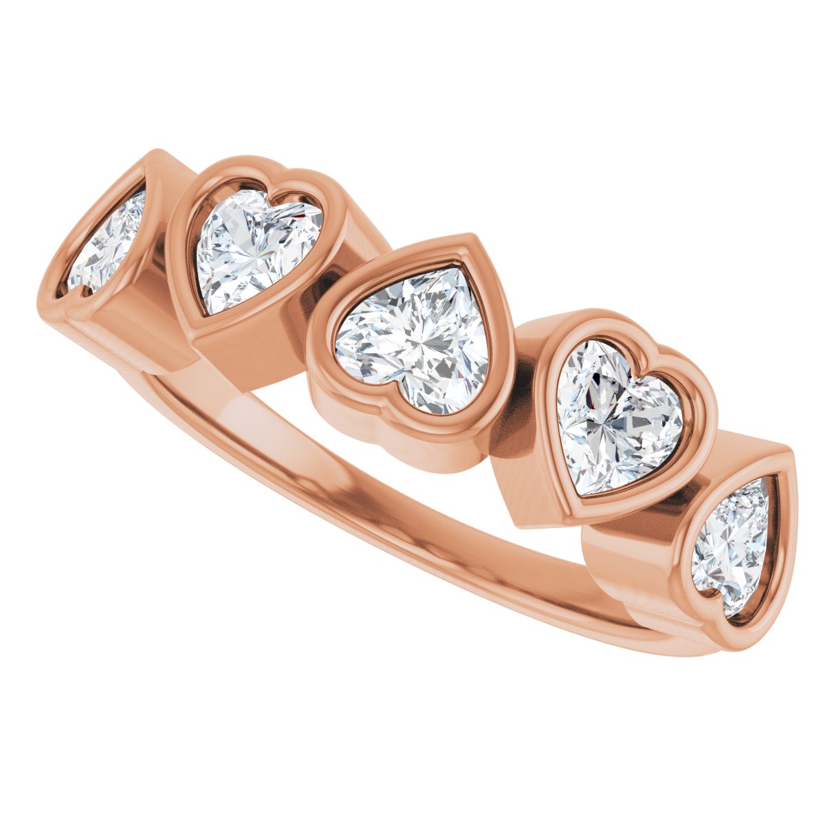 1 1/8 Ctw Lab-Grown Diamond Bezel Set Ring - Rose Gold