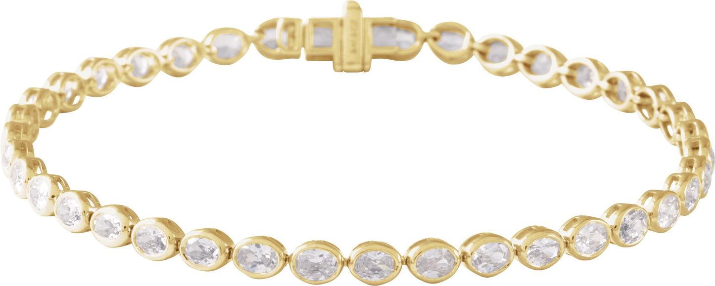 4 9/10 Ctw Oval Lab-Grown Diamond Line Bracelet - Lab Grown Diamond