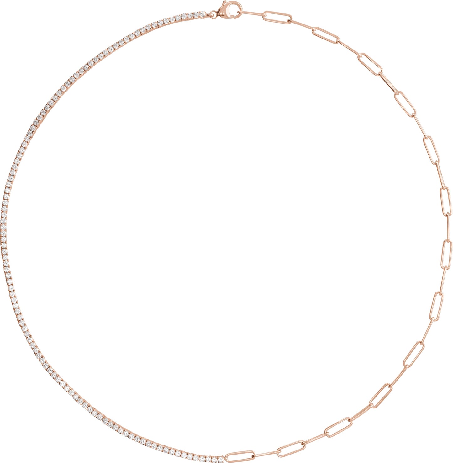 3 1/4 Lab-Grown Diamond Line Necklace - Rose Gold - Lab Grown Diamond