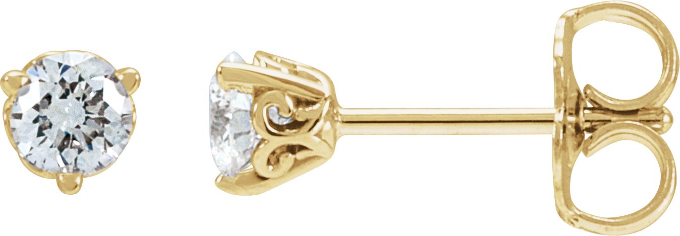 1/3 Ctw Lab-Grown Diamond 3-Prong Scroll Earrings