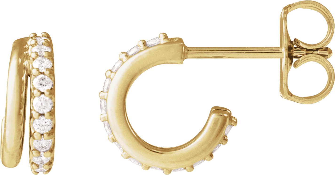 1/6 Ctw Lab-Grown Diamond Hoop Earrings