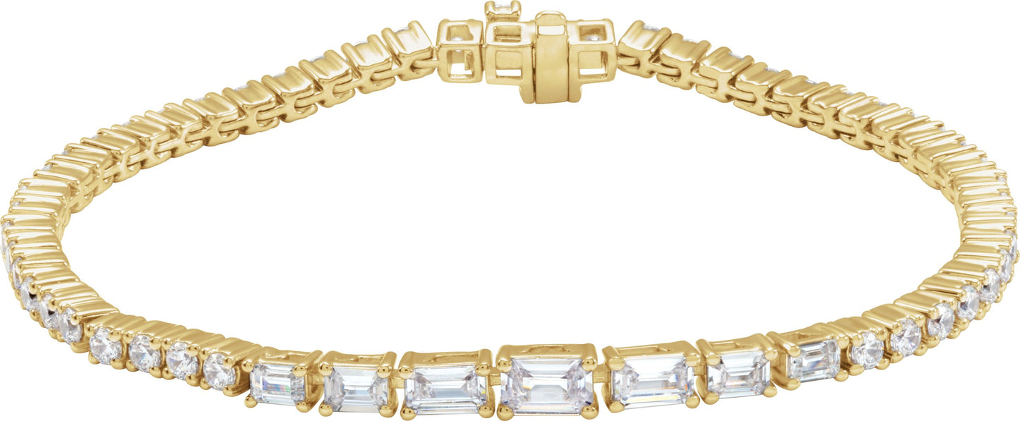 4 5/8 Ctw Emerald Lab-Grown Diamond Line Bracelet - Lab Grown Diamond