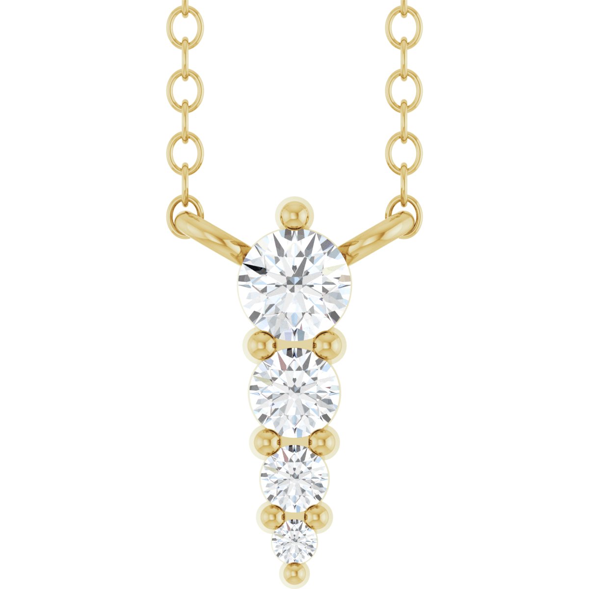 1/8 Ctw Lab-Grown Diamond Graduated Bar Necklace