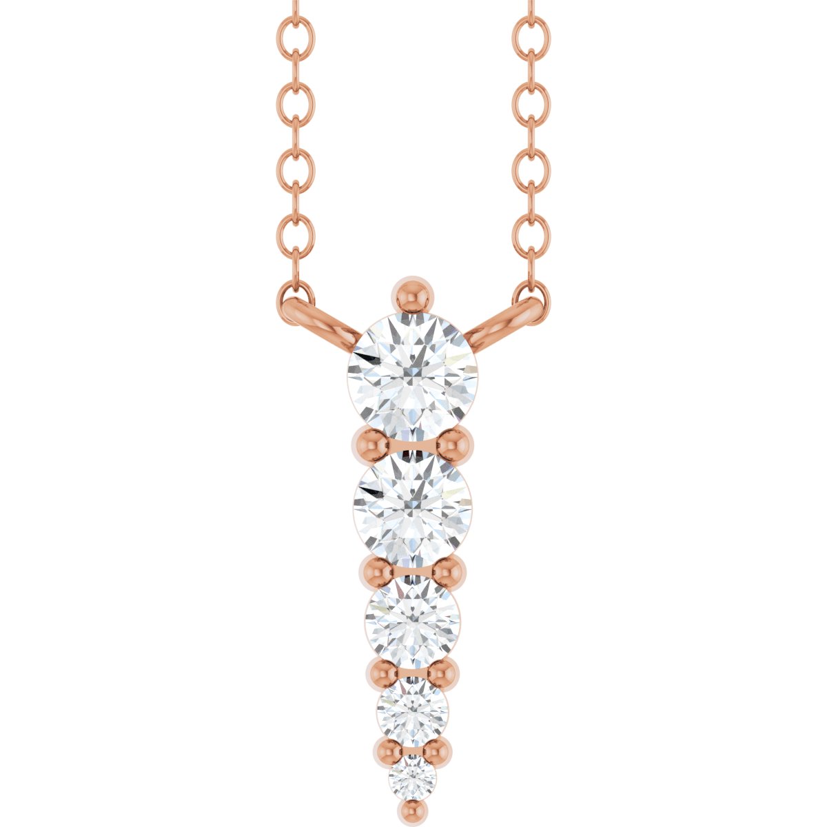 1/5 Ctw Lab-Grown Diamond Graduated Bar Necklace