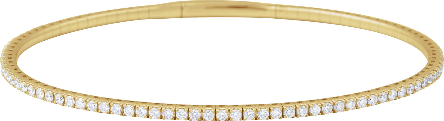 1 1/2 Ctw Lab-Grown Diamond Flexible Full Bangle Bracelet - Lab Grown Diamond