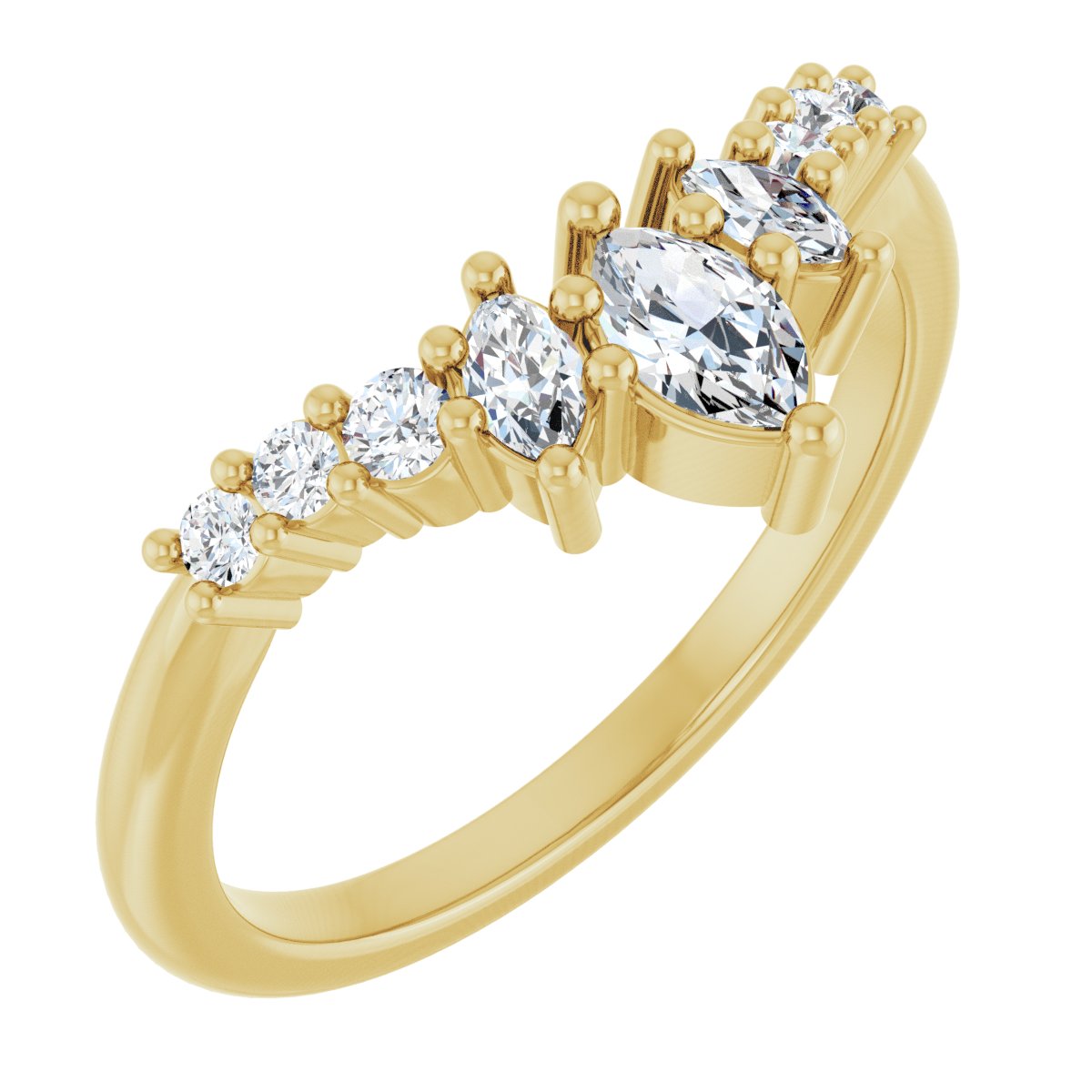 3/8 Ctw Marquise Lab-Grown Diamond Contour Band