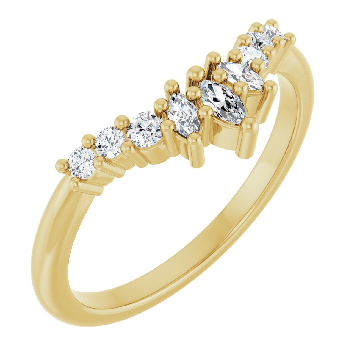 1/4 Ctw Marquise Lab-Grown Diamond Contour Band