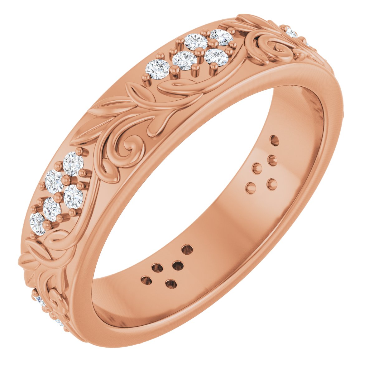 1/2 Ctw Lab-Grown Diamond Floral Band