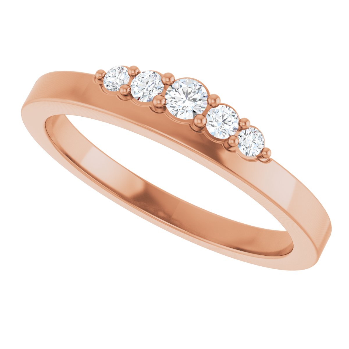 1/6 Ctw Lab-Grown Diamond Stackable Ring - Rose Gold