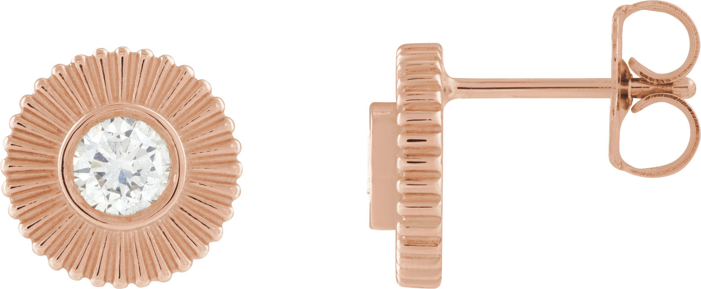 1/3 Ctw Lab-Grown Diamond Starburst Stud Earrings - Rose Gold - Lab Grown Diamond