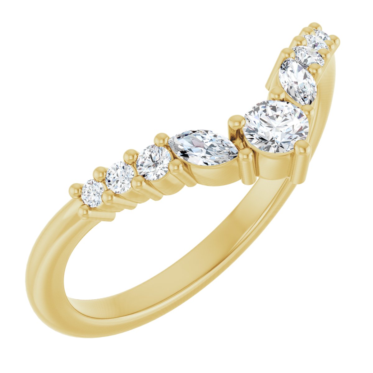 1/4 Ctw Lab-Grown Diamond Contour Band