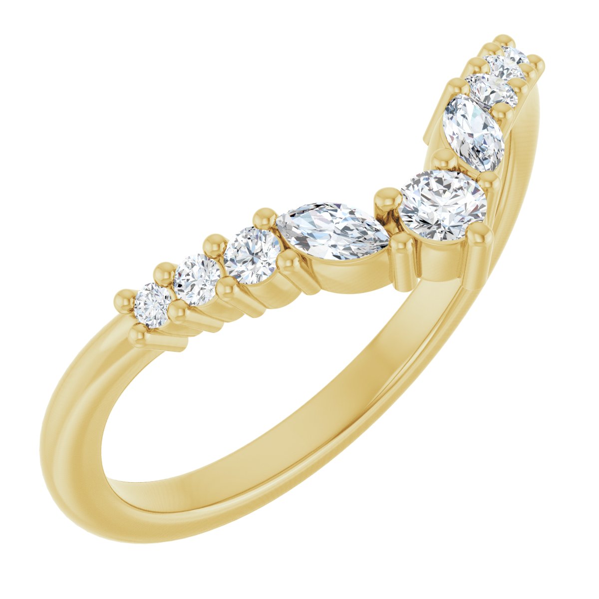 1/4 Ctw Lab-Grown Diamond Contour Band