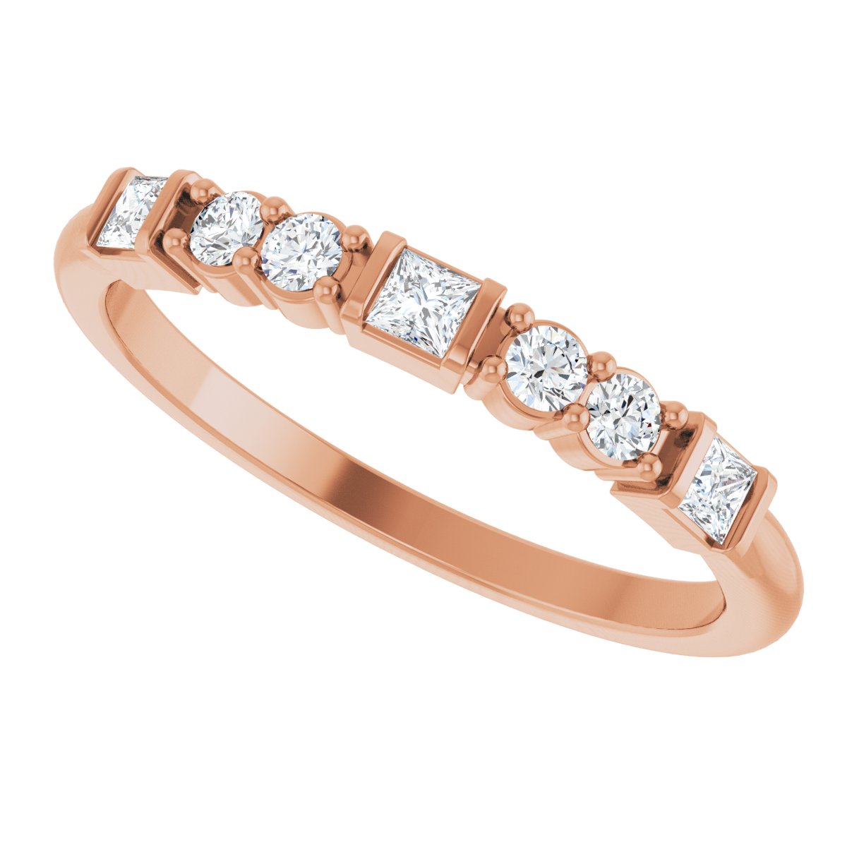1/4 Ctw Lab-Grown Diamond Stackable Ring - Rose Gold