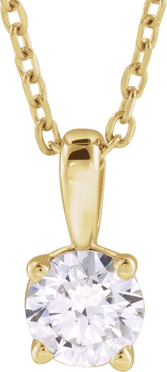 1/2 Ct Lab-Grown Diamond Solitaire 4-Prong Necklace