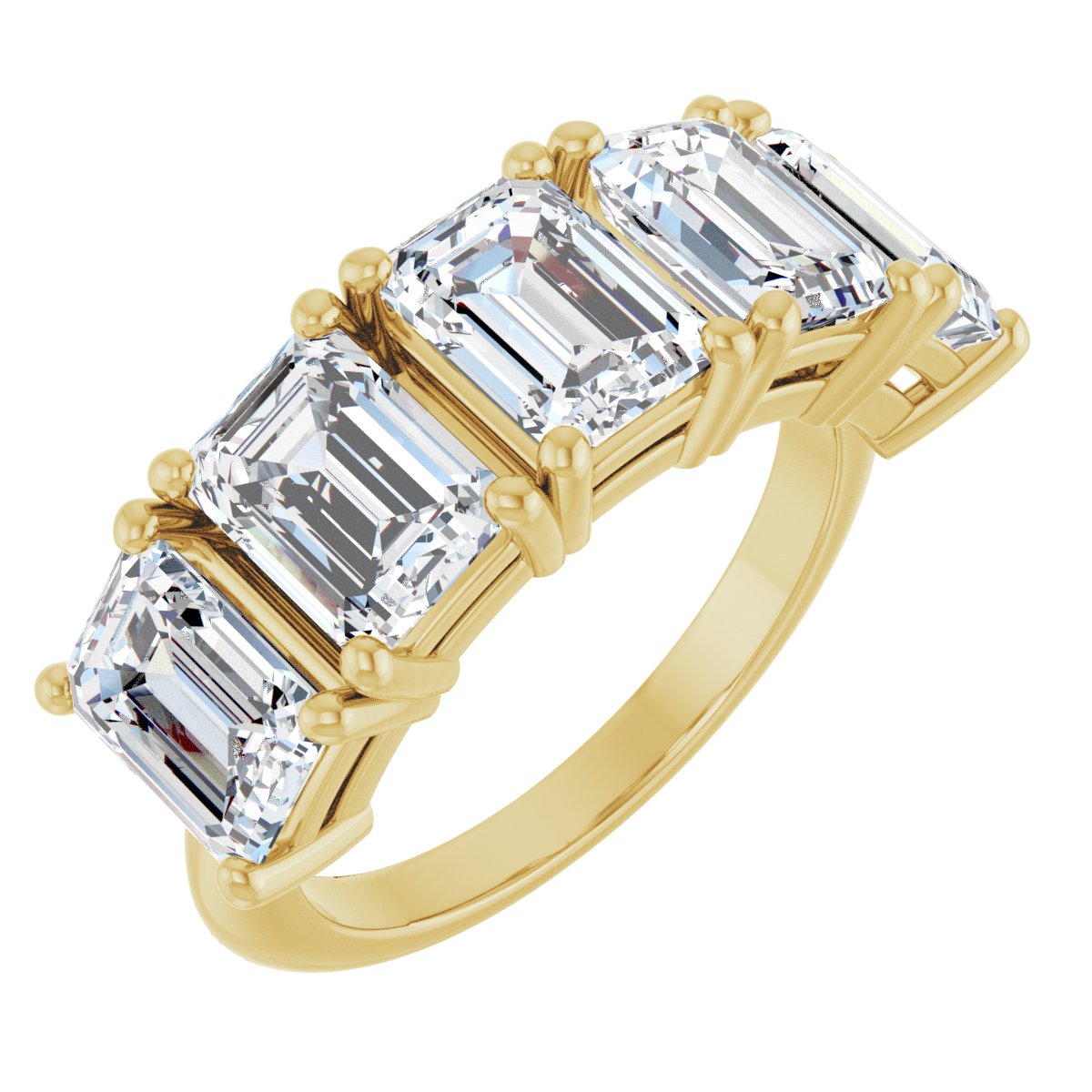 5 1/2 Ctw Emerald Lab-Grown Diamond Anniversary Band