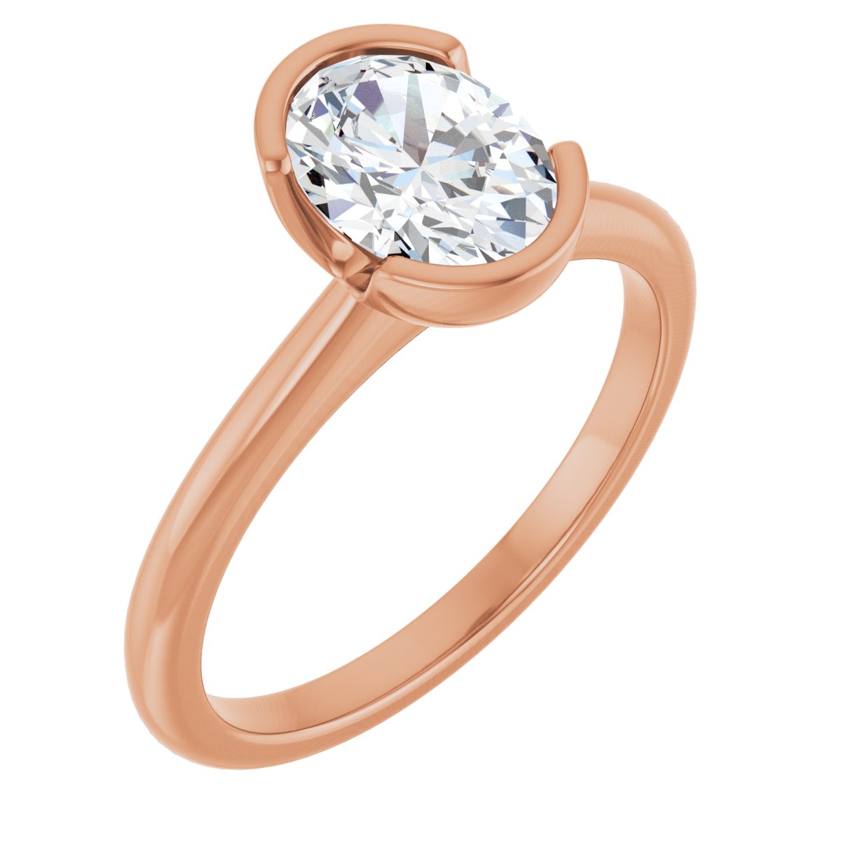 1 Ctw Oval Lab-Grown Diamond Engagement Ring