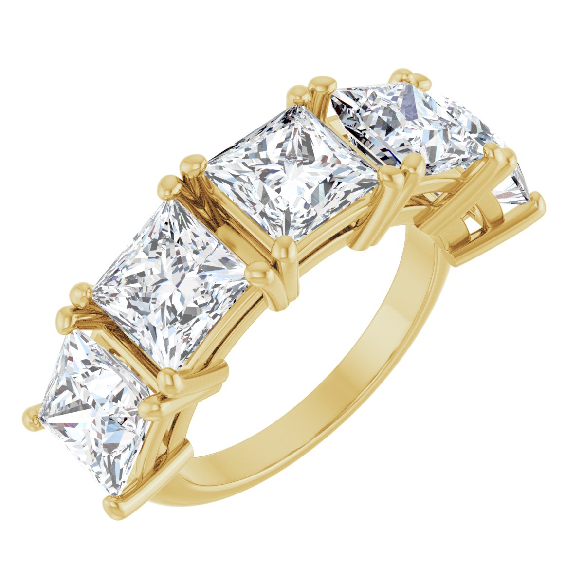 7 Ctw Square Lab-Grown Diamond Anniversary Band
