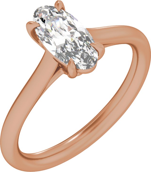 1 Ctw Oval Lab-Grown Diamond Engagement Ring