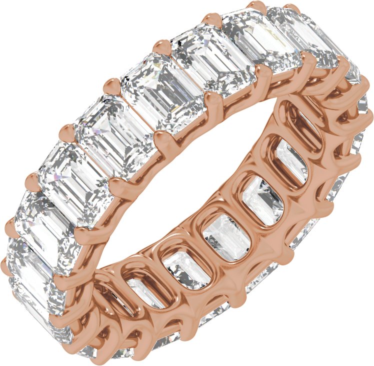 6 Ctw Emerald Lab-Grown Diamond Low Profile Eternity Band