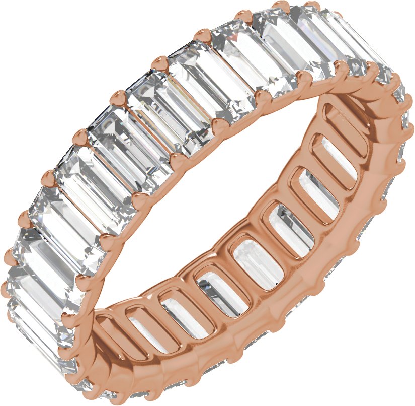 5 Ctw Straight Baguette Lab-Grown Diamond Low Profile Eternity Band