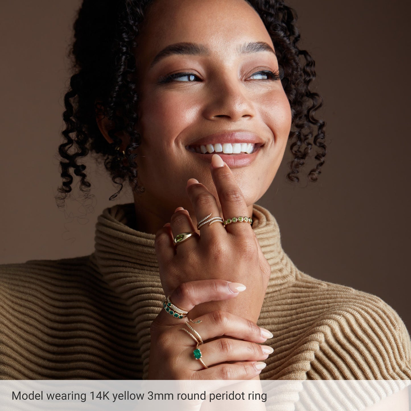 Rose-Cut Lab-Grown Moissanite Stackable Ring - Rose Gold