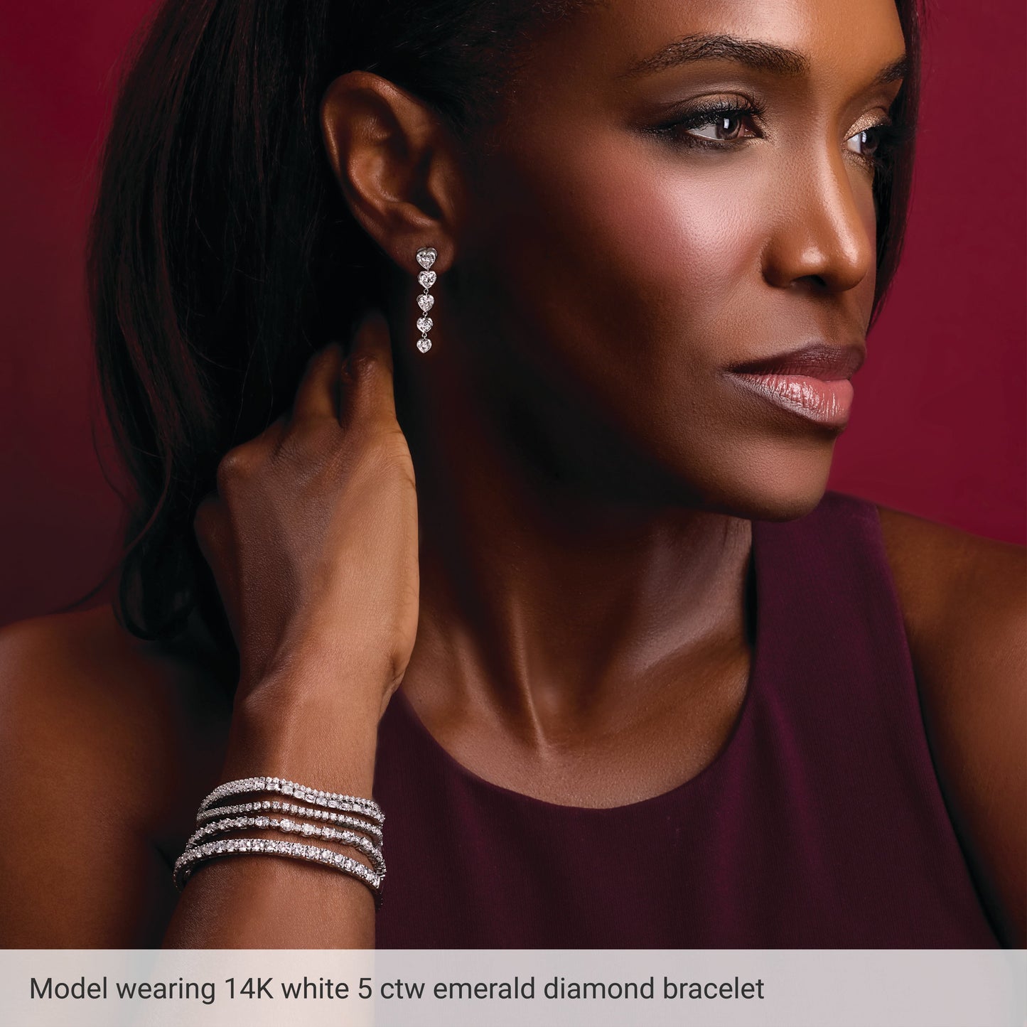 5 Ctw Emerald Lab-Grown Diamond Line Bracelet - Lab Grown Diamond