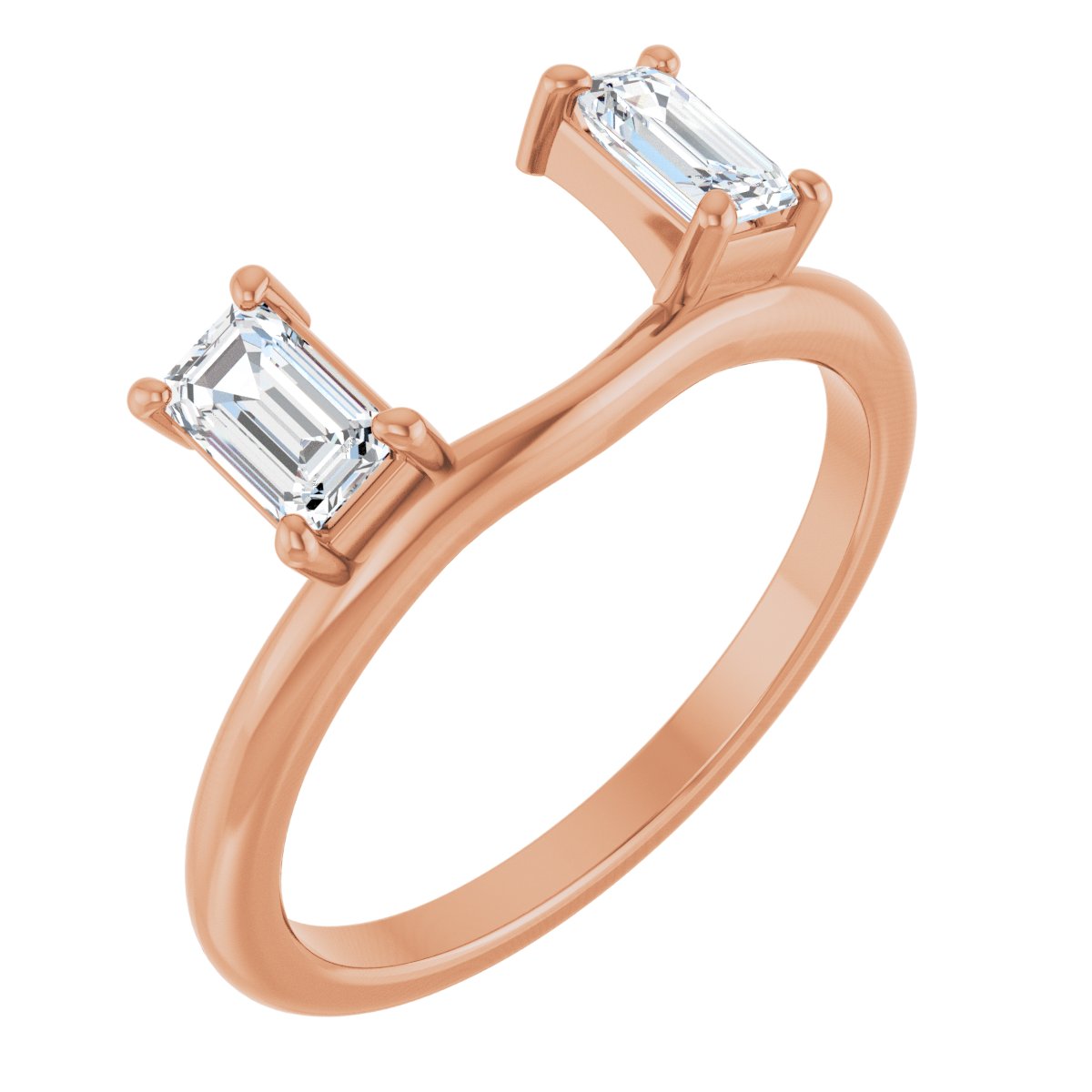 3/4 Ctw Emerald Lab-Grown Wrap-Style Enhancer Ring
