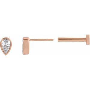 .05 Ct Pear Lab-Grown Diamond Micro Pear Bezel Earring