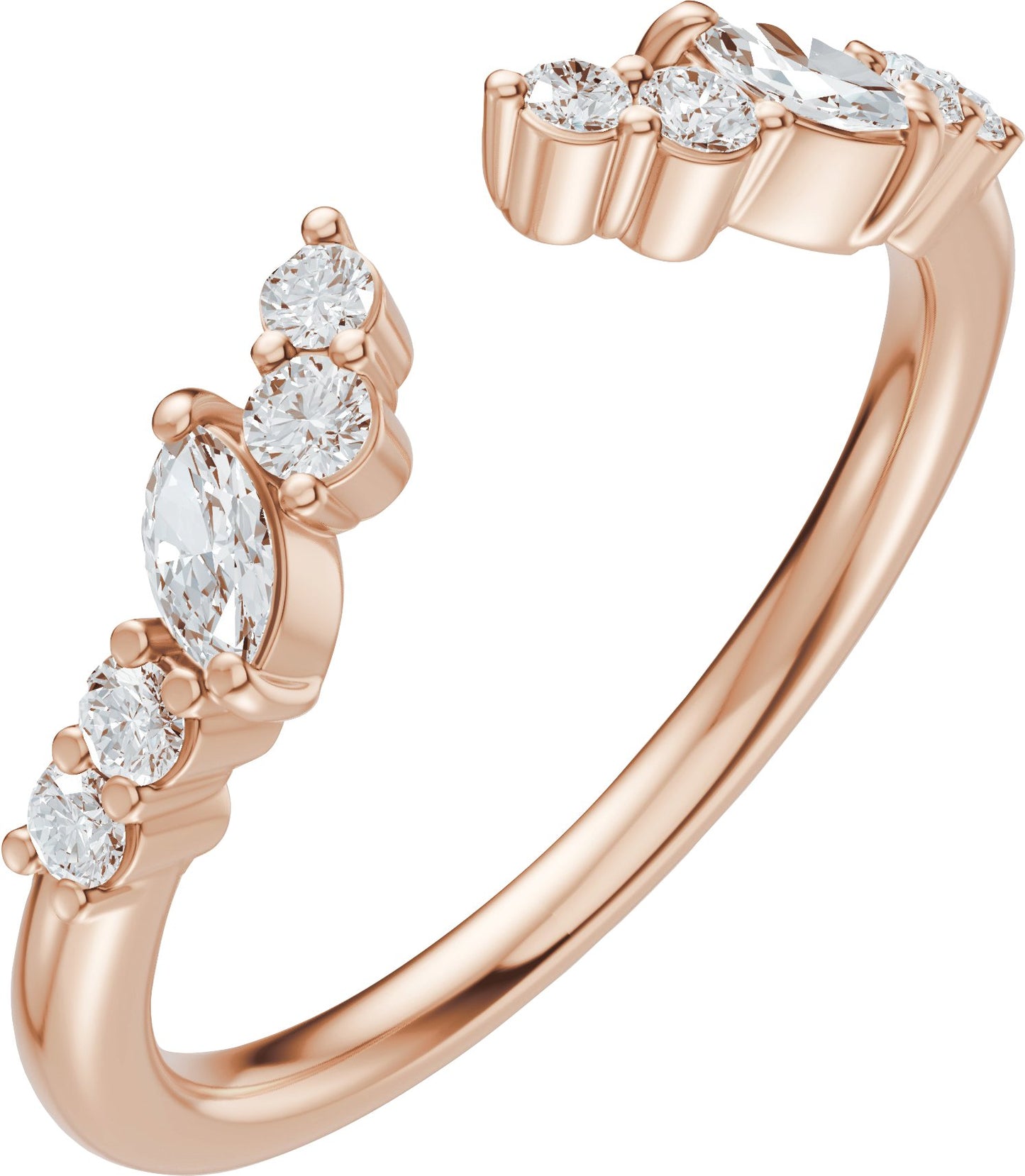 1/4 Ctw Marquise Lab-Grown Diamond Open Band