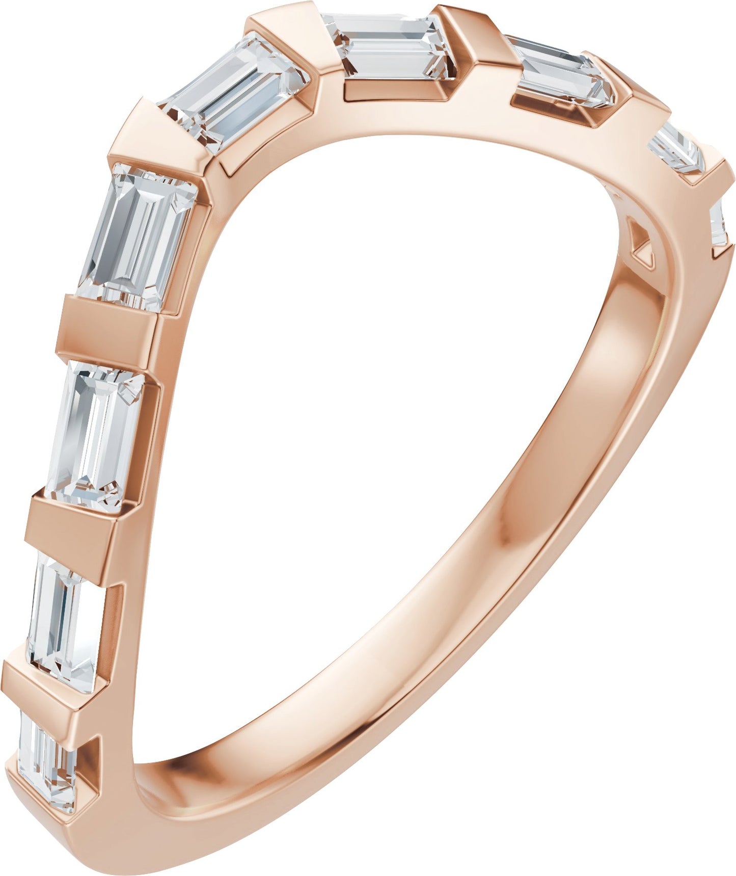 3/8 Ctw Straight Baguette Lab-Grown Diamond Contour Band