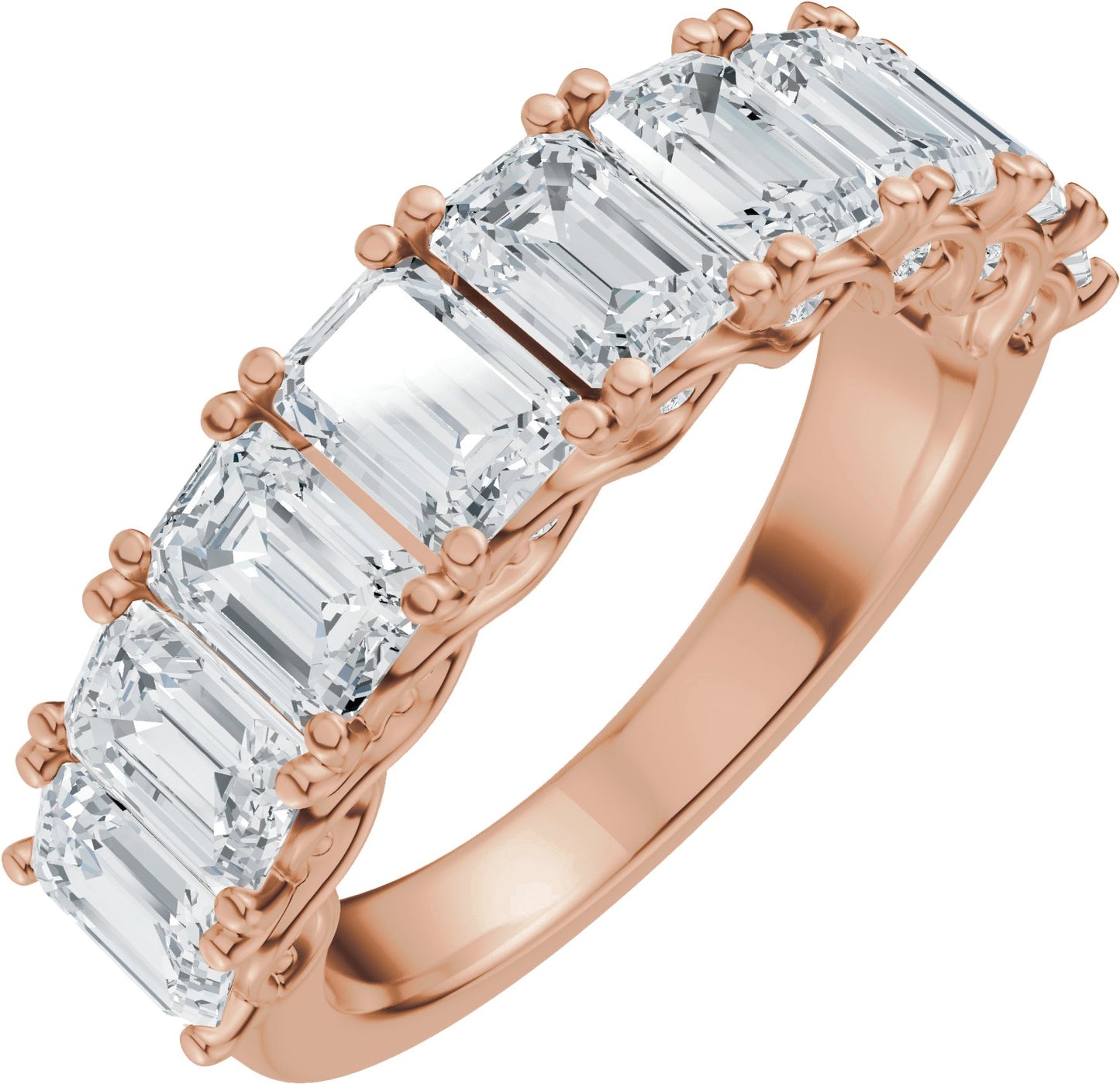 3 3/4 Ctw Emerald Lab-Grown Diamond Anniversary Band