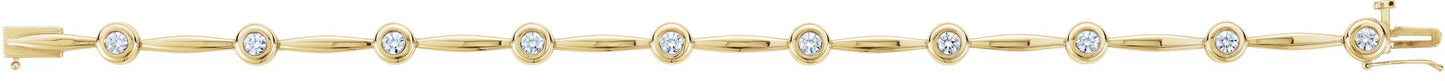 1 Ctw Lab Grown Diamond Line Bracelet - Yellow Gold - Lab Grown Diamond